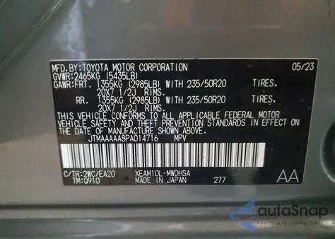 2023 Toyota Bz4X Xle z USA, uszkodzony, nr VIN JTMAAAAA8PA014716